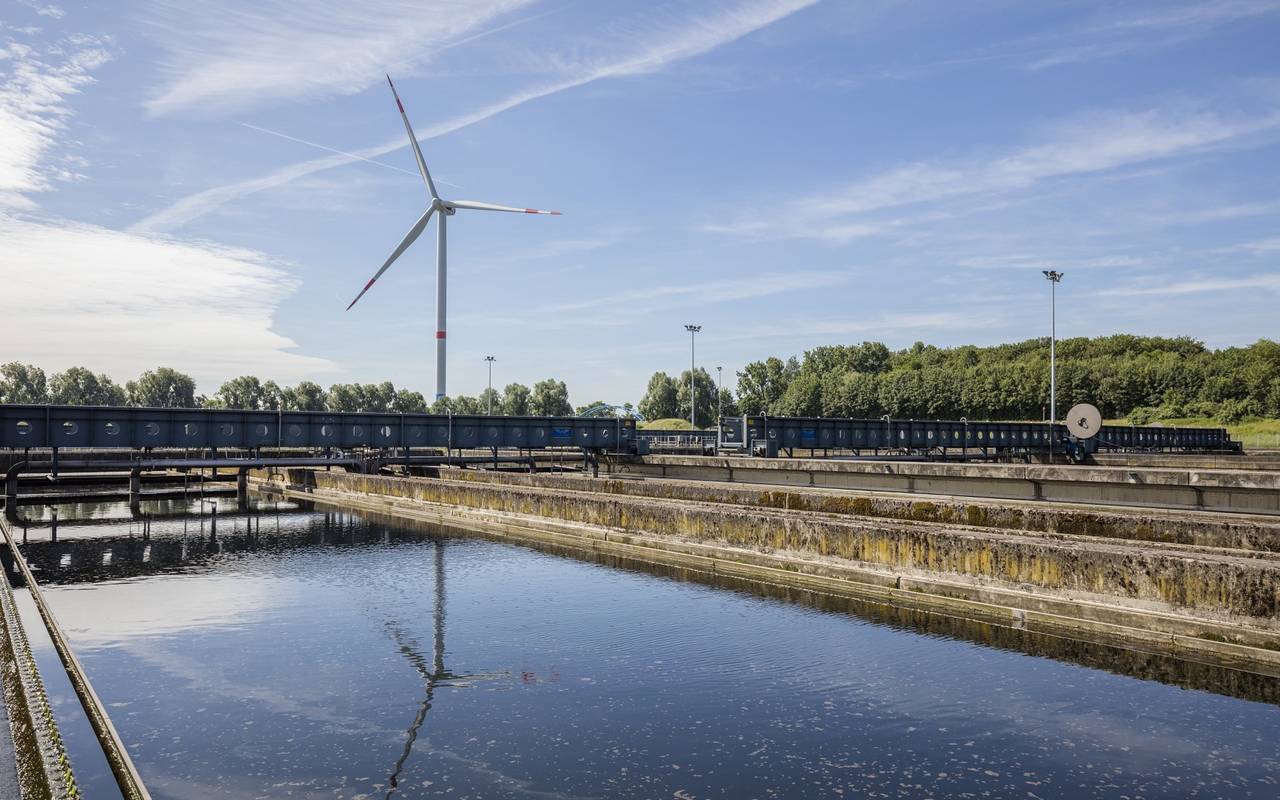 Das Windrad an der Kläranlage in Bottrop