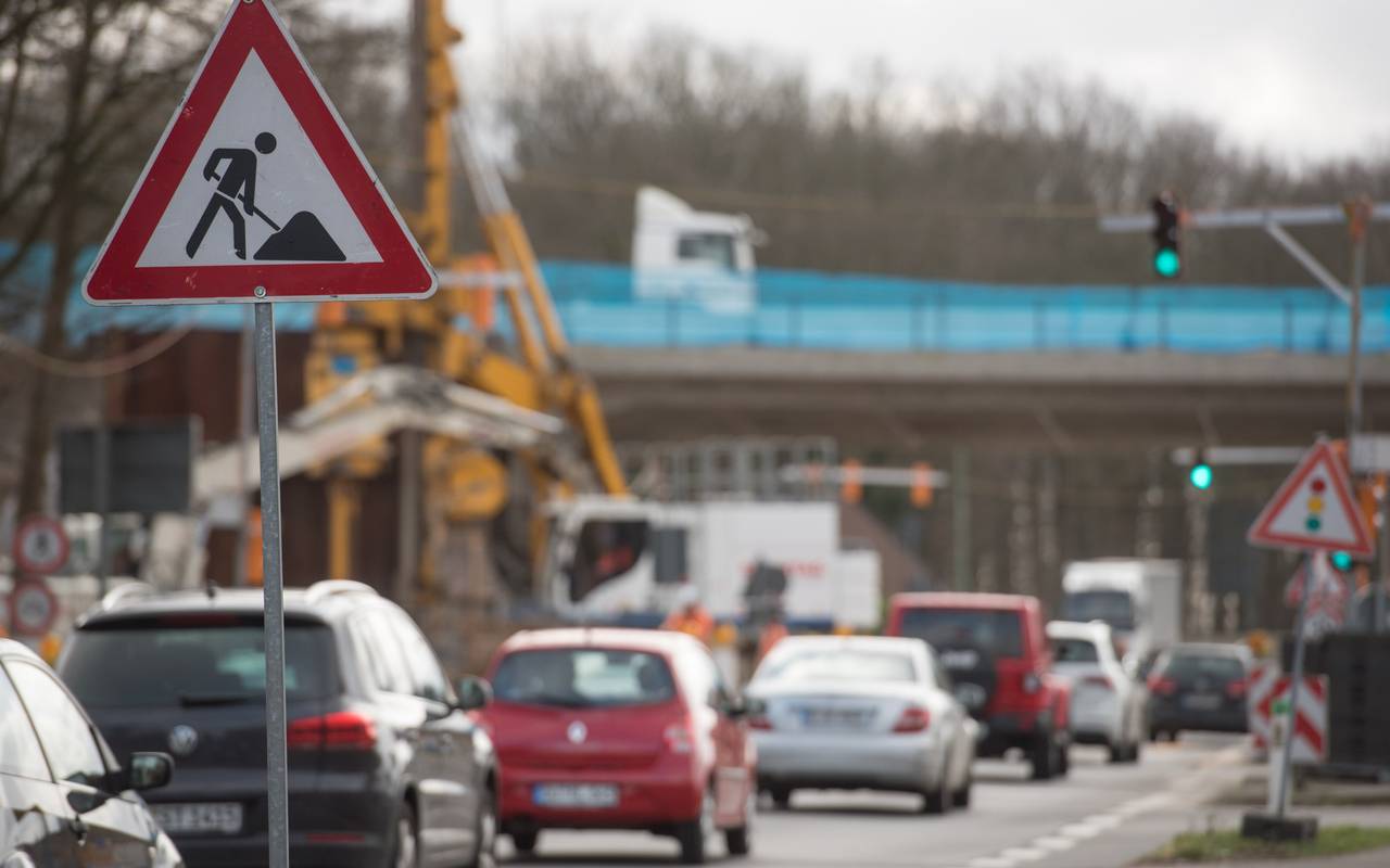 Verkehr in einer Baustelle