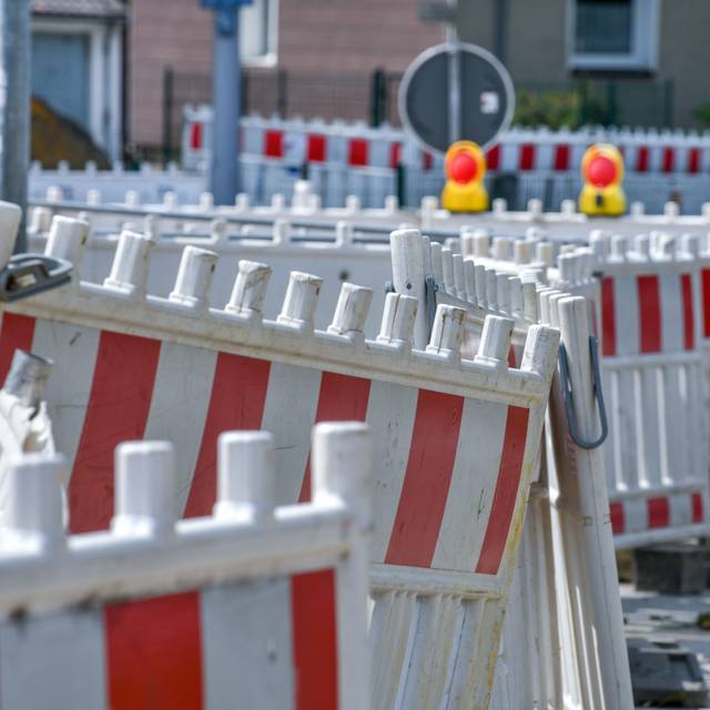 Absperrgitter in einer Baustelle