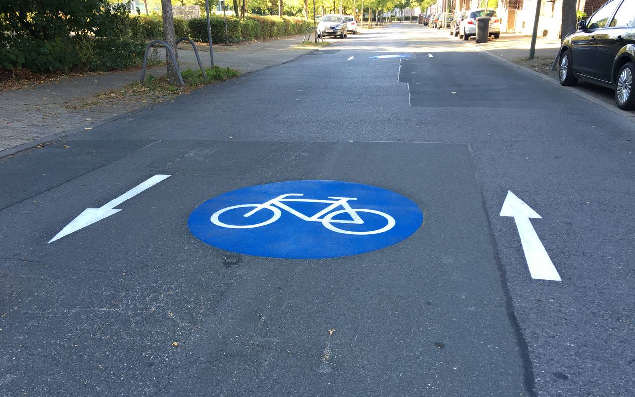 Eine Fahrradstraße in Bottrop
