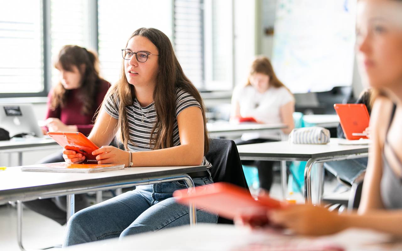 Schüler mit Laptop