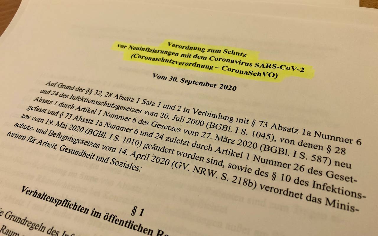 Das Deckblatt der Corona-Schutzverordnung