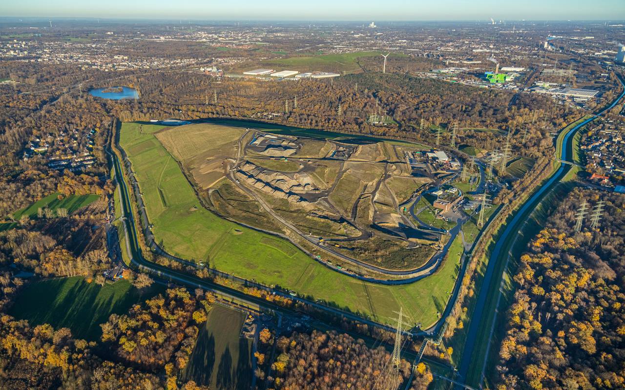 Luftbild von der Mülldeponie in Gelsenkirchen