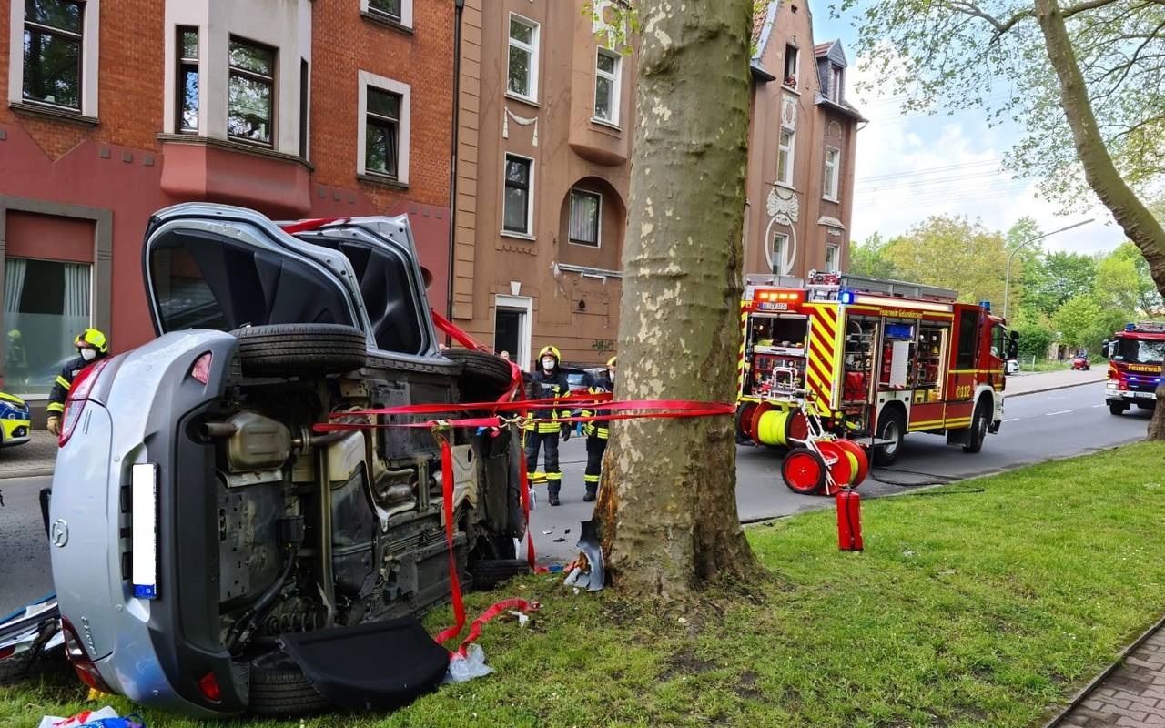 Unfall auf der Schwarzmühlenstraße in Gelsenkirchen-Altstadt