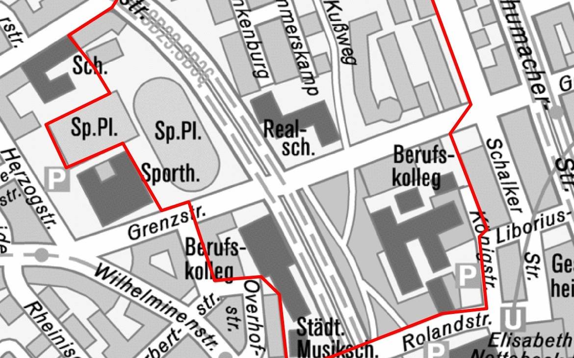 Der Evakuierungsbereich der Bombenentschärfung in Gelsenkirchen-Schalke