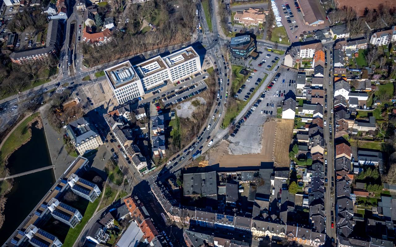 Das Justizzentrum Gelsenkirchen aus der Luft