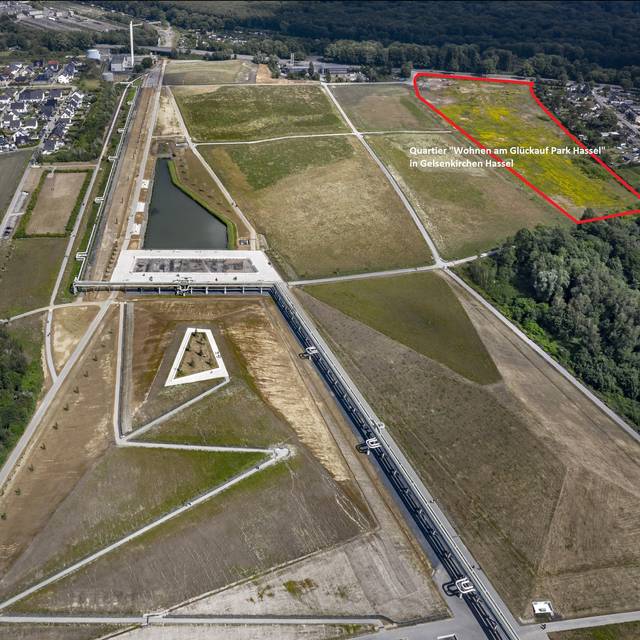 Luftbild vom Glückauf Park Gelsenkirchen-Hassel