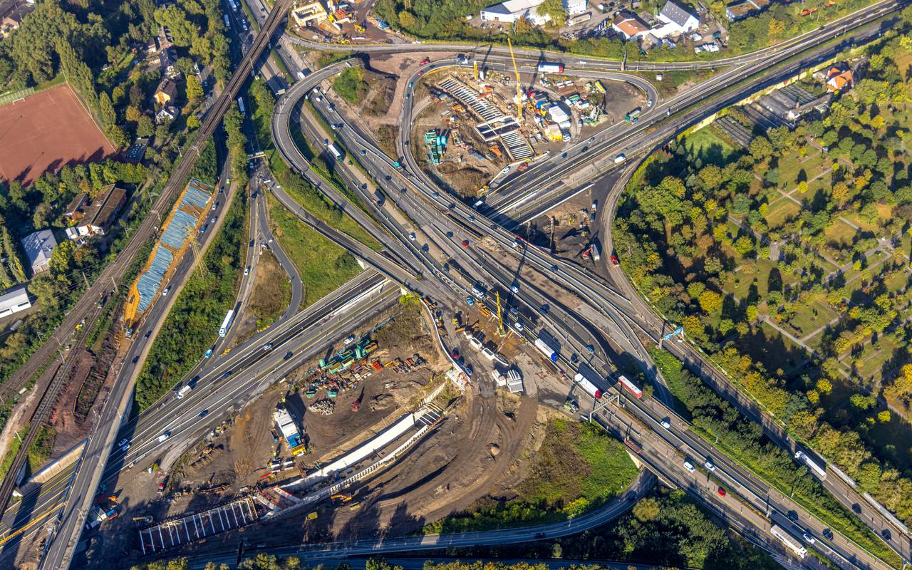 Luftbild vom Autobahnkreuz Herne