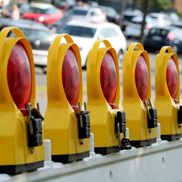 Absperrung auf Parkplatz