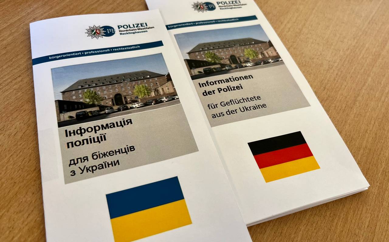 Der Polizei-Flyer für ukrainische Flüchtlinge