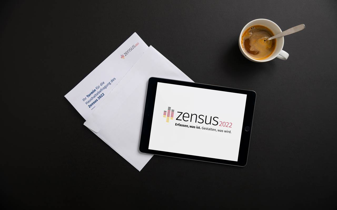 Tablet mit der Zensus-Grafik
