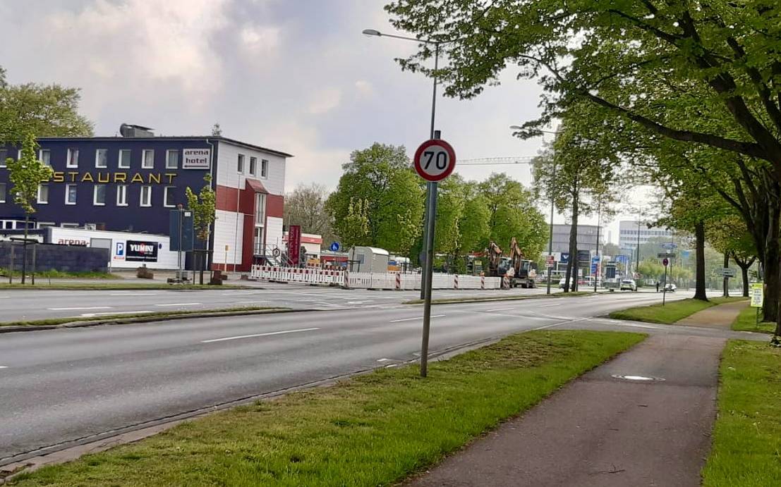 Die gesperrte Willy-Brandt-Allee
