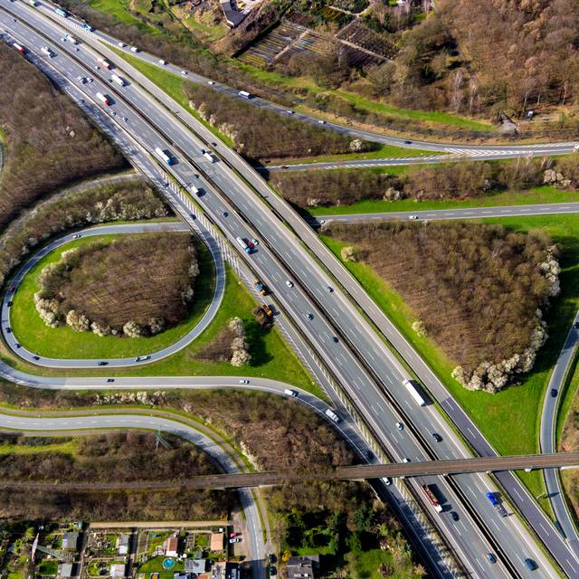 Luftbild der A31 im Dreieck Bottrop