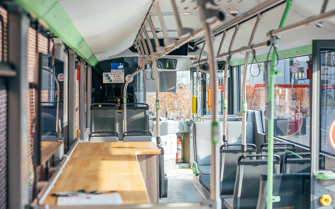 Ein Bus der Vestischen von Innen