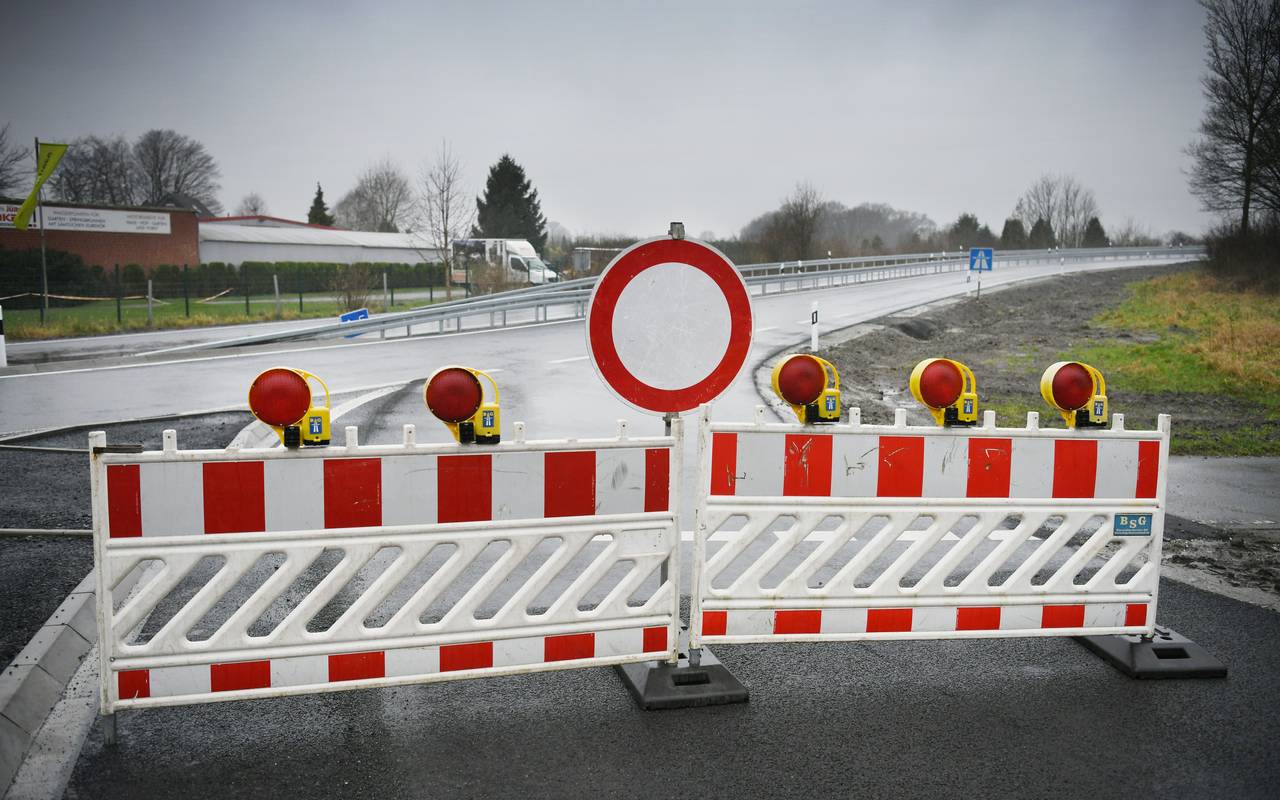 Gesperrte A31-Auffahrt Bottrop-Feldhausen