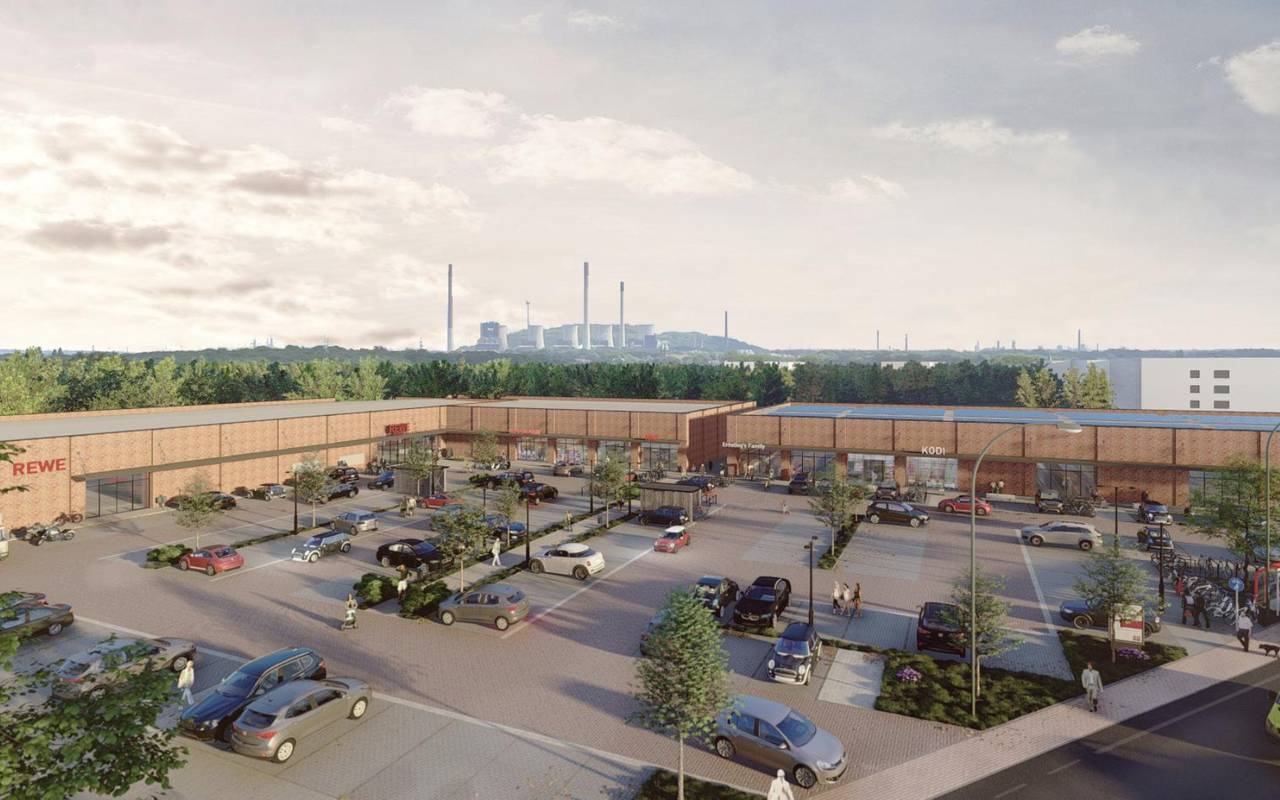 Visualisierung des neuen Geschäftszentrums an der Schwechater Straße 38 in Gladbeck