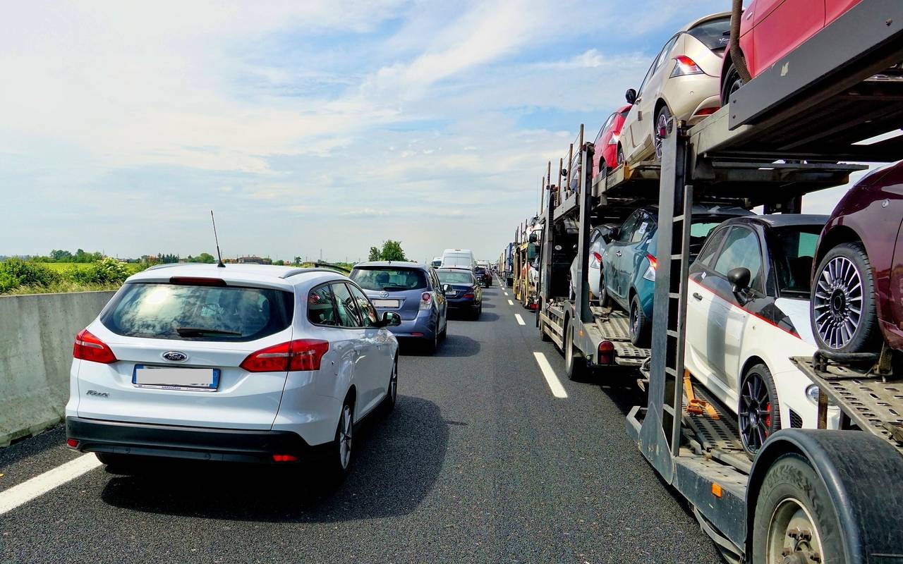 Stau auf der Autobahn