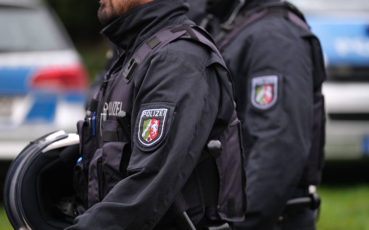 Polizisten der Hundertschaft im Einsatz