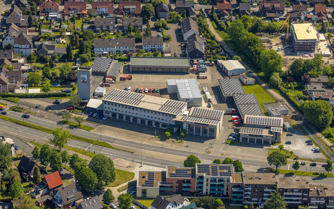 Luftbild der Feuerwache Bottrop an der Hans-Sachs-Straße