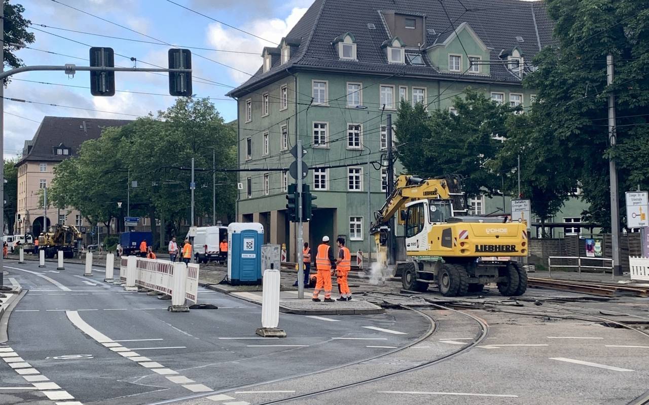Großbaustelle der Bogestra in Buer