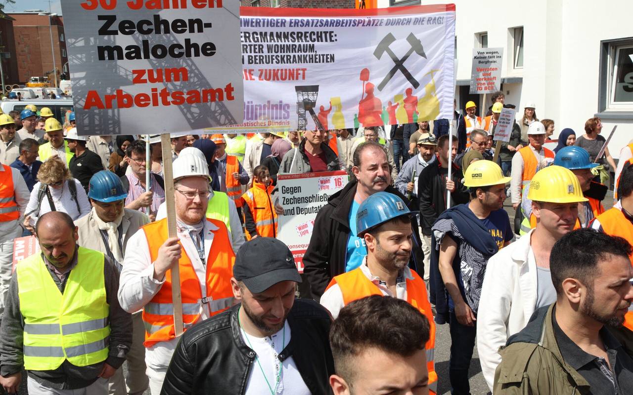 Bergleute demonstrieren