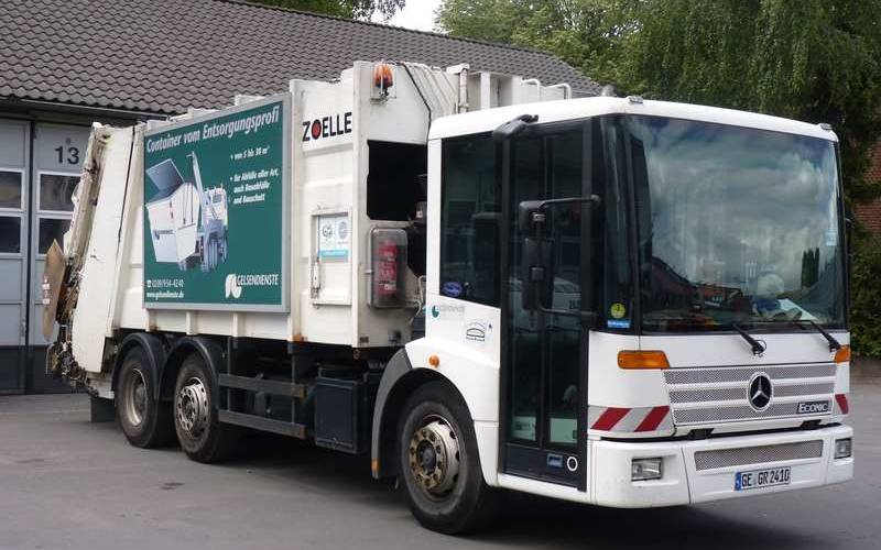 Front eines Müllwagens von den Gelsendiensten in Buer.