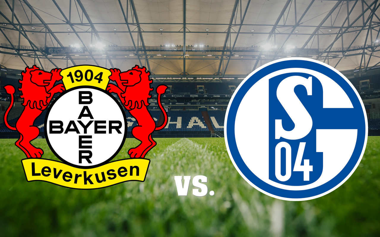 Die Logos der beiden Vereine Leverkusen und Schalke.