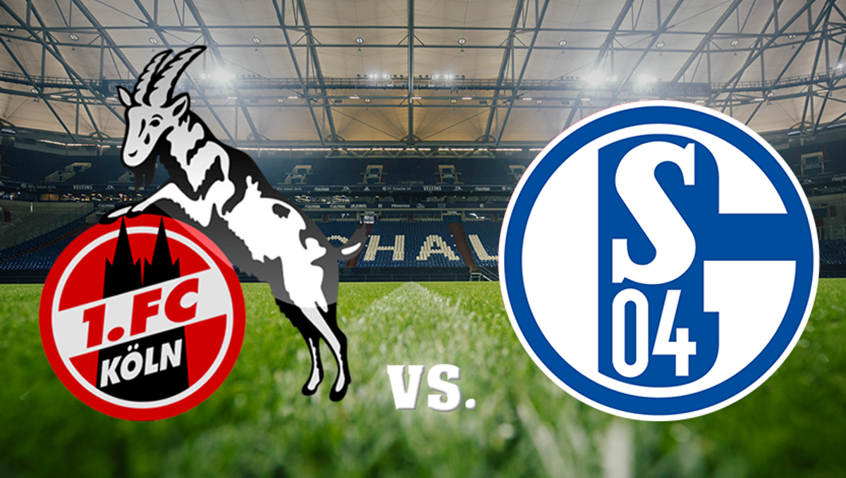 Die beiden Vereinslogos von Schalke und Köln, die am Wochenende gegeneinander antreten.