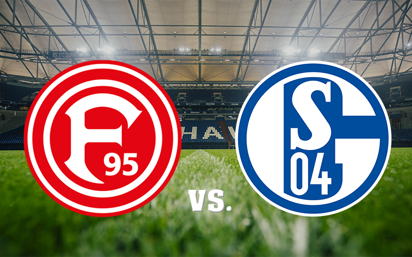 Die beiden Vereinslogos von Schalke und Fortuna Düsseldorf.