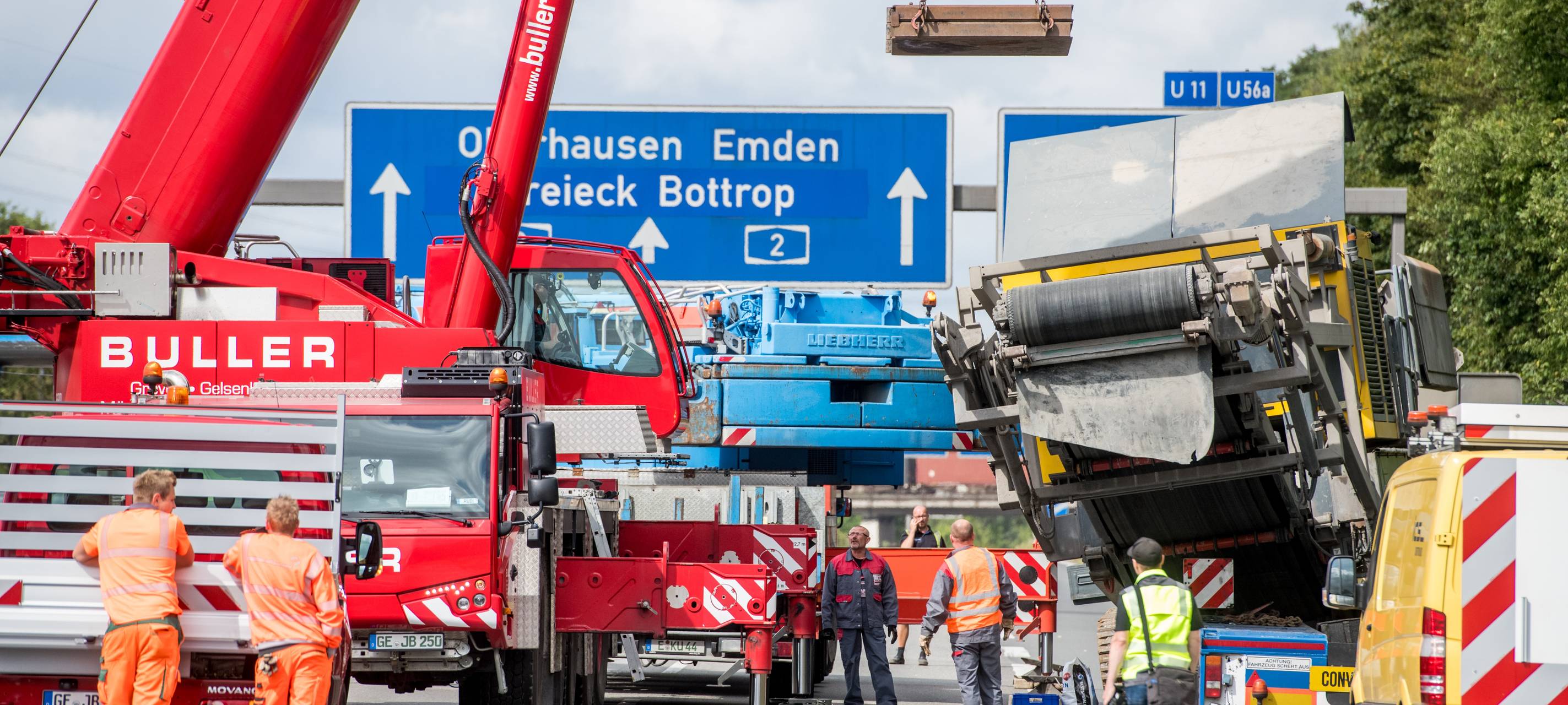 Verunglückter Sattelschlepper auf der A2 bei Gladbeck