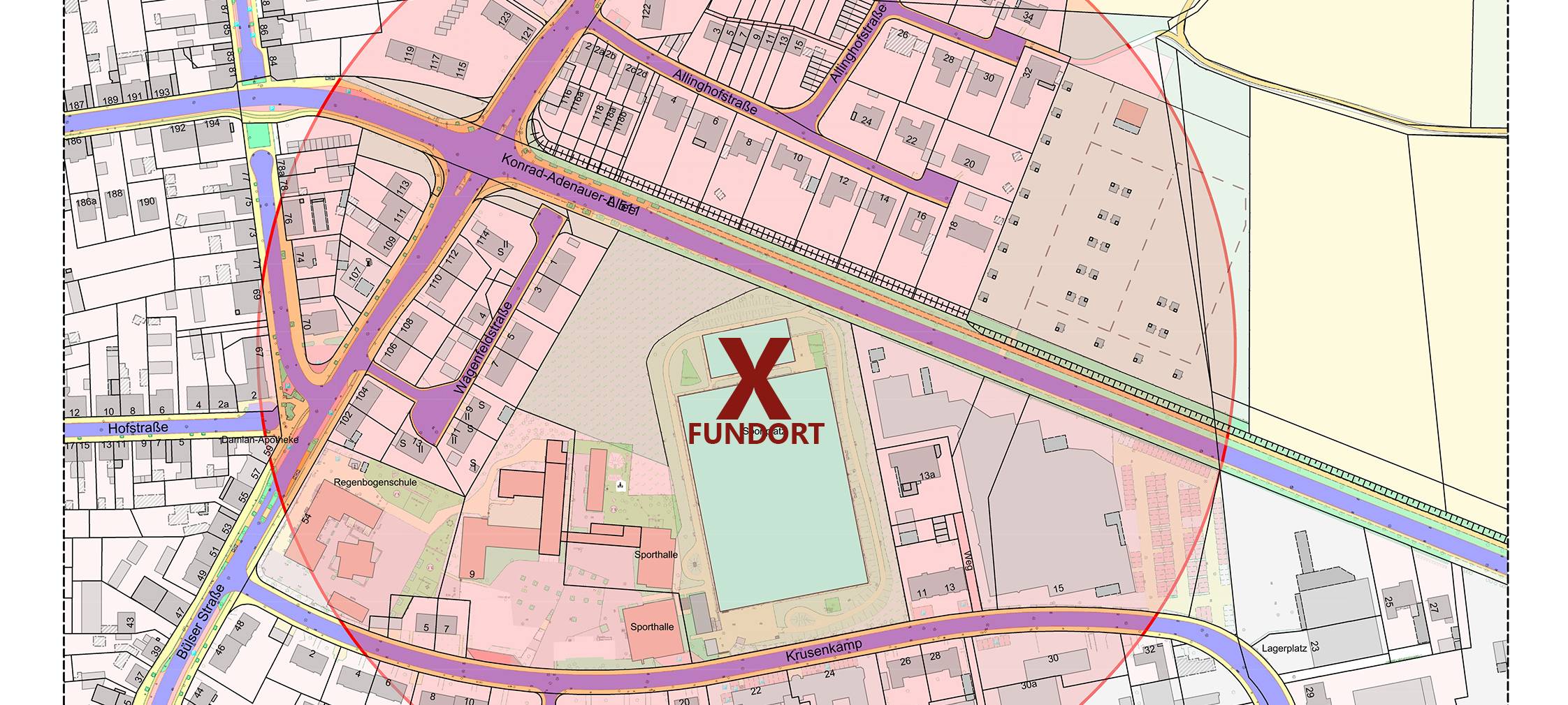 Karte Bombenentschärfung Krusenkamp Gladbeck