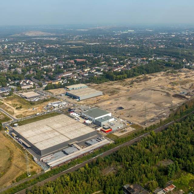 Luftbild des Industriegebiets Schalker Verein in Gelsenkirchen. 