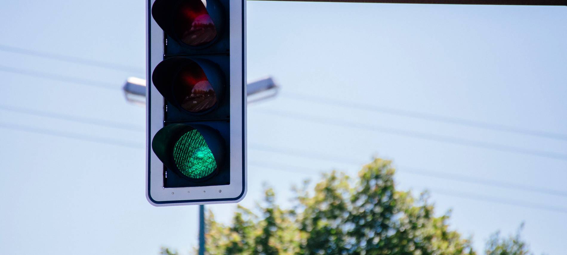 Ampel in der Gelsenkirchener Innenstadt wird repariert
