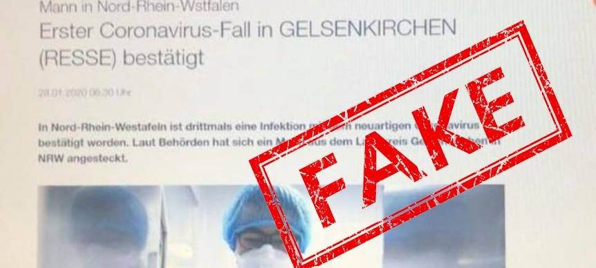 Ein Screenshot einer Falschmeldung zum Coronavirus.