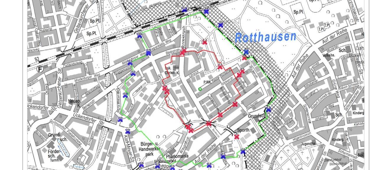 Karte der Bombenentschärfung in Essen-Katernberg