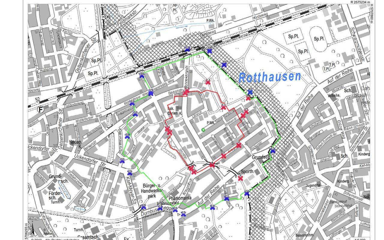 Karte der Bombenentschärfung in Essen-Katernberg