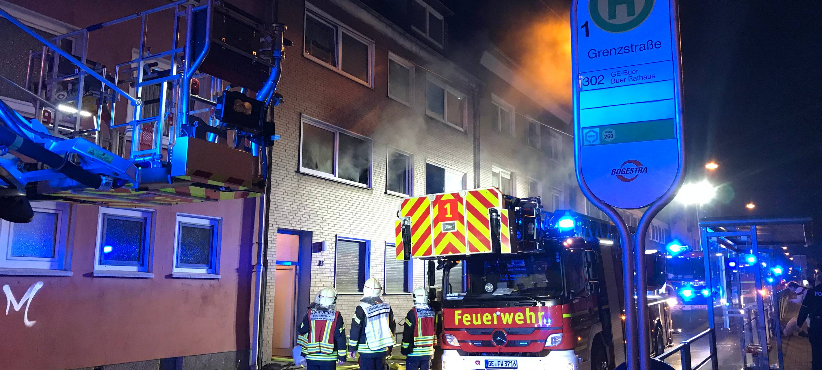 Wohnungsbrand auf der Kurt-Schumacher-Straße in Gelsenkirchen-Schalke
