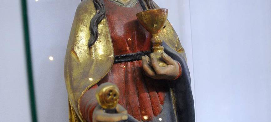 Ein Bild der Barbarafigur im Bottroper Rathaus.