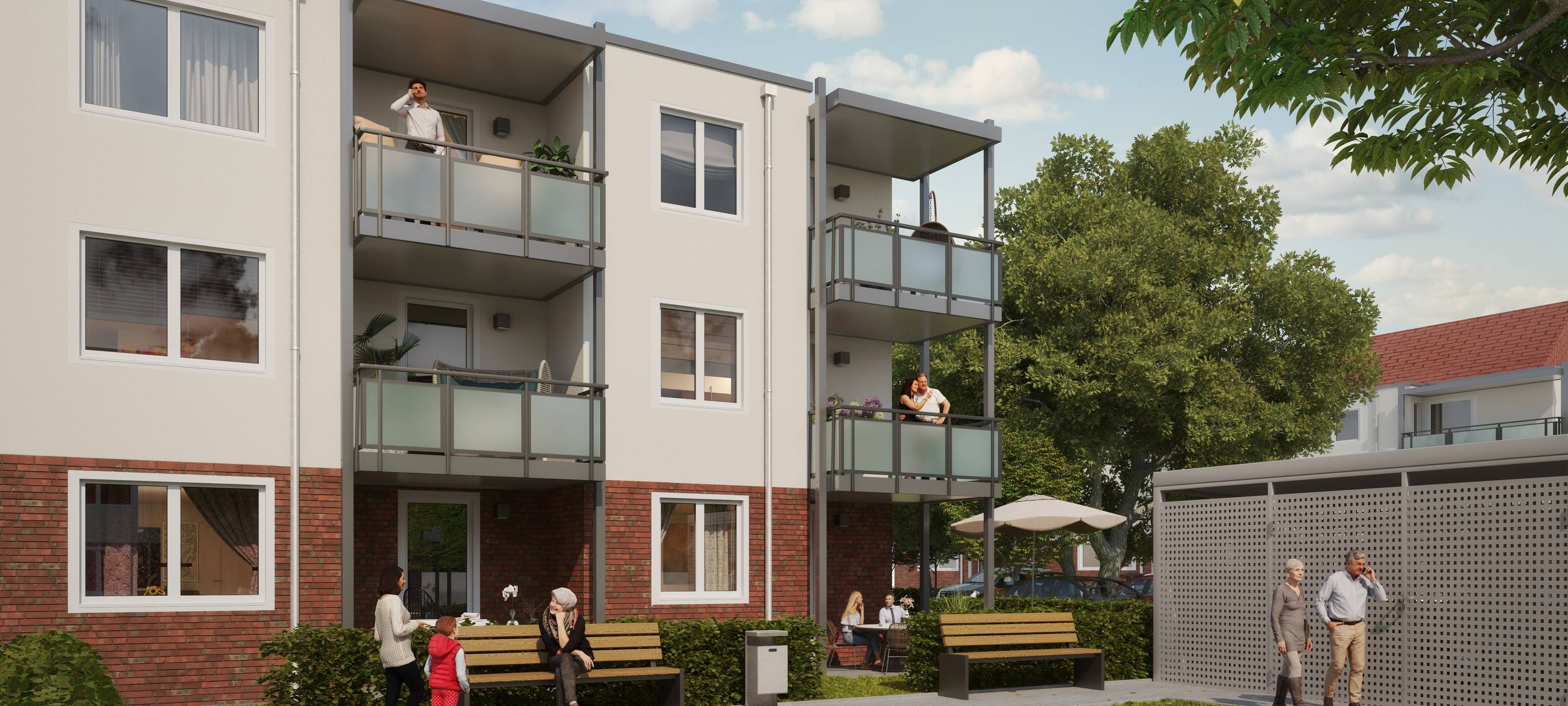 Eine Visualisierung des neuen Wohnquartiers Schloss Horst in Gelsenkirchen