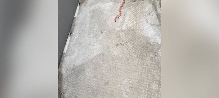 Benutzter Tampon und Haufen auf dem Tetraeder in Bottrop