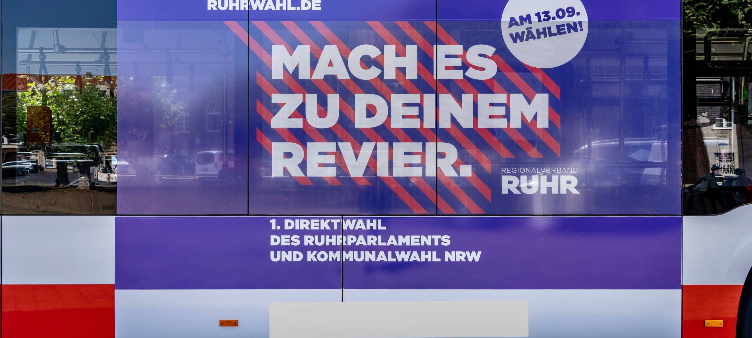 Werbetafel für die Ruhrwahl am 13. September