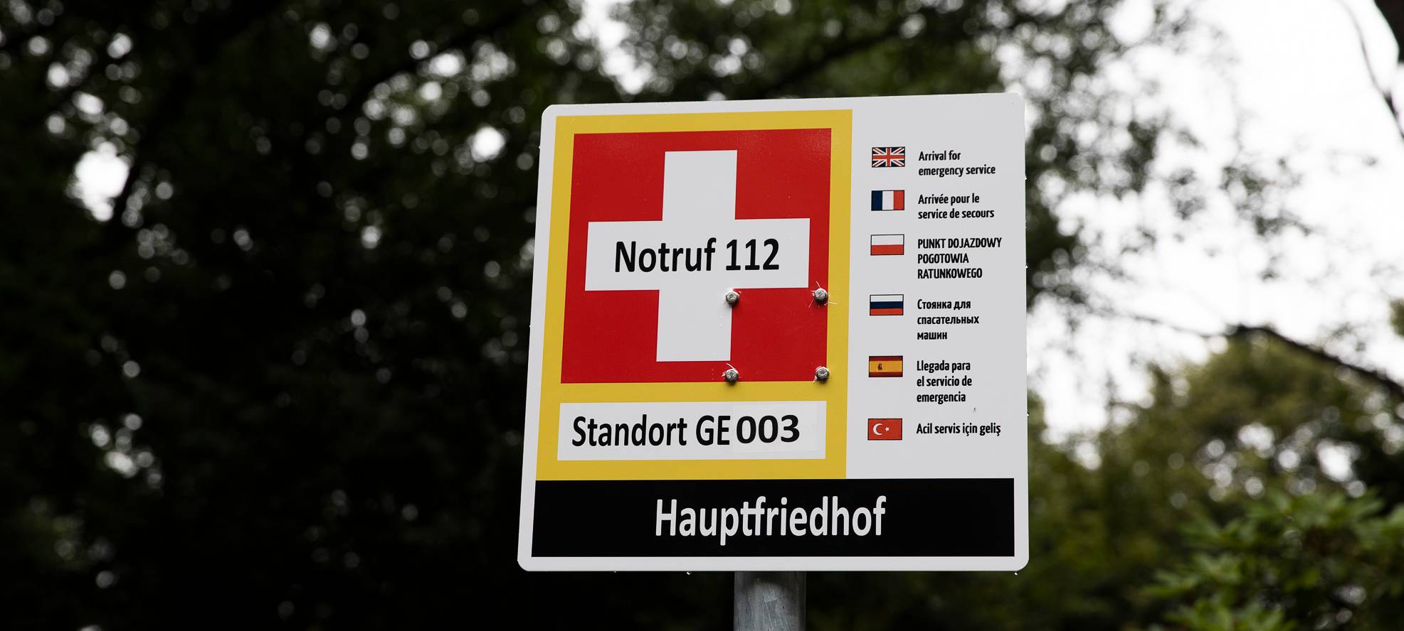 Rettungspunkte auf Hauptfriedhof