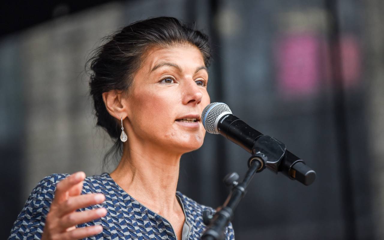 Sahra Wagenknecht bei einem Wahlkampf-Auftritt