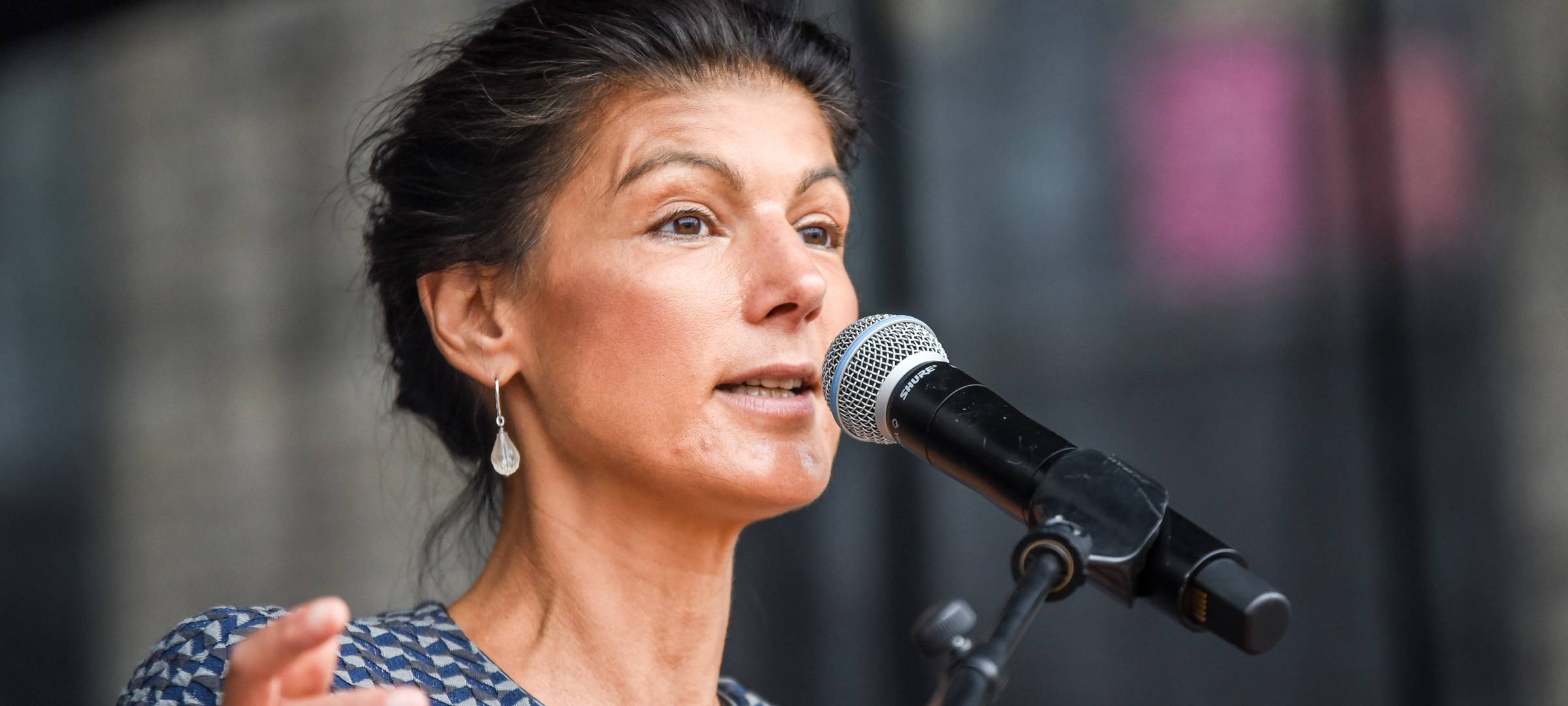 Sahra Wagenknecht bei einem Wahlkampf-Auftritt