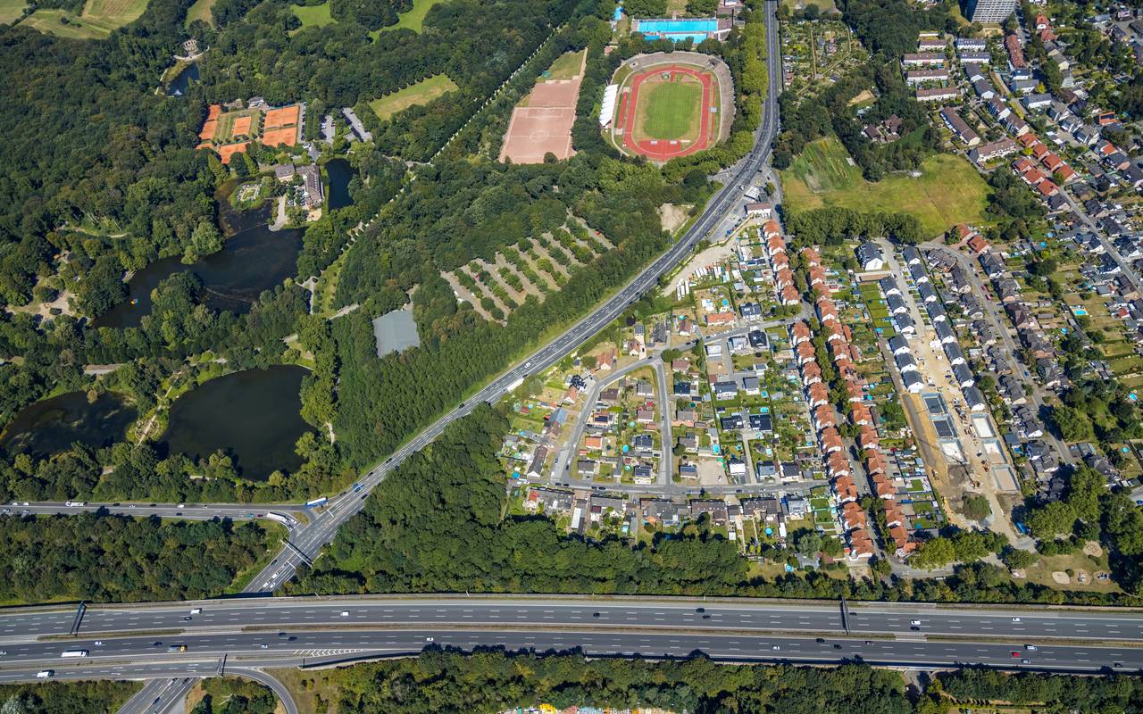 Luftbild von der B224 in Gladbeck