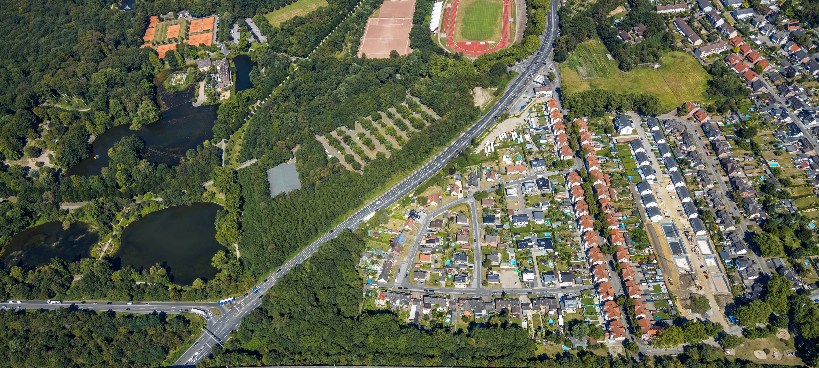 Luftbild von der B224 in Gladbeck