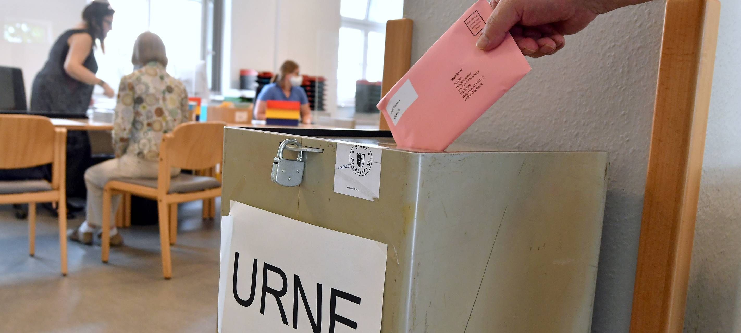 Die Briefwahlstelle in Gladbeck im Fritz-Lange-Haus