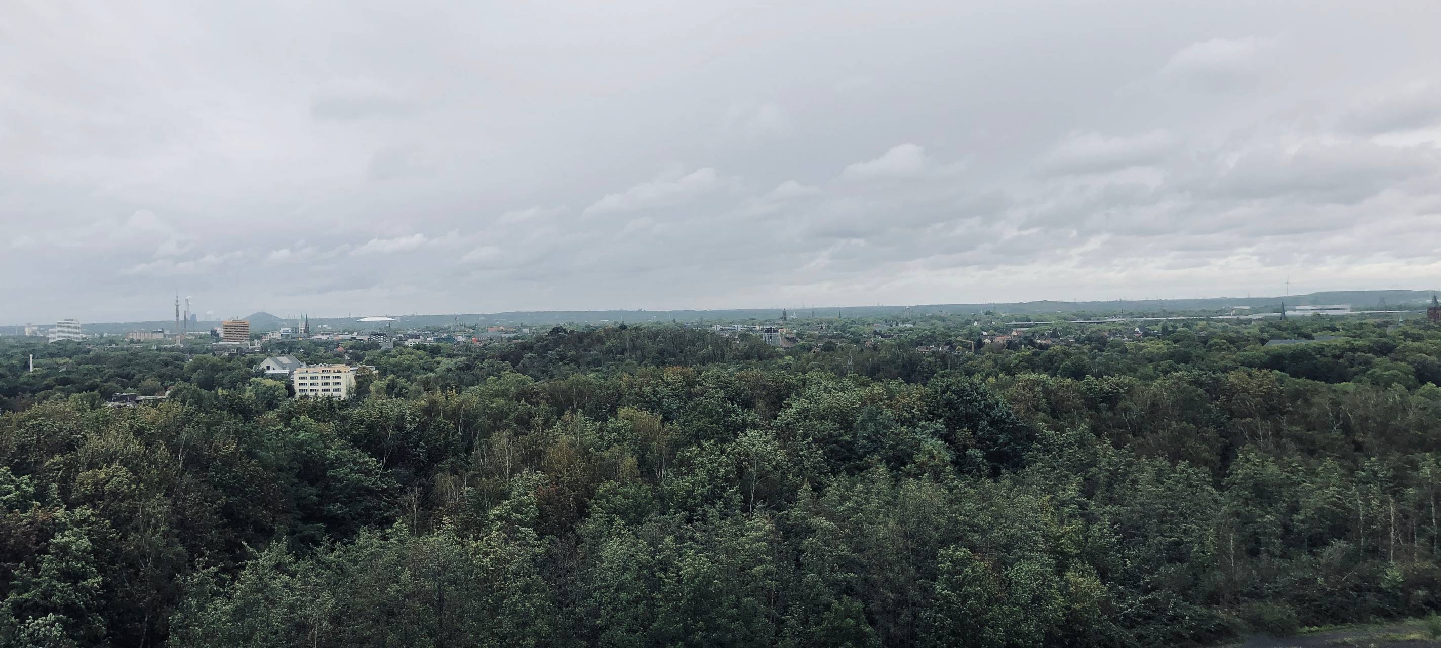 Ein Foto von der Aussicht oben von der Halde Rheinelbe