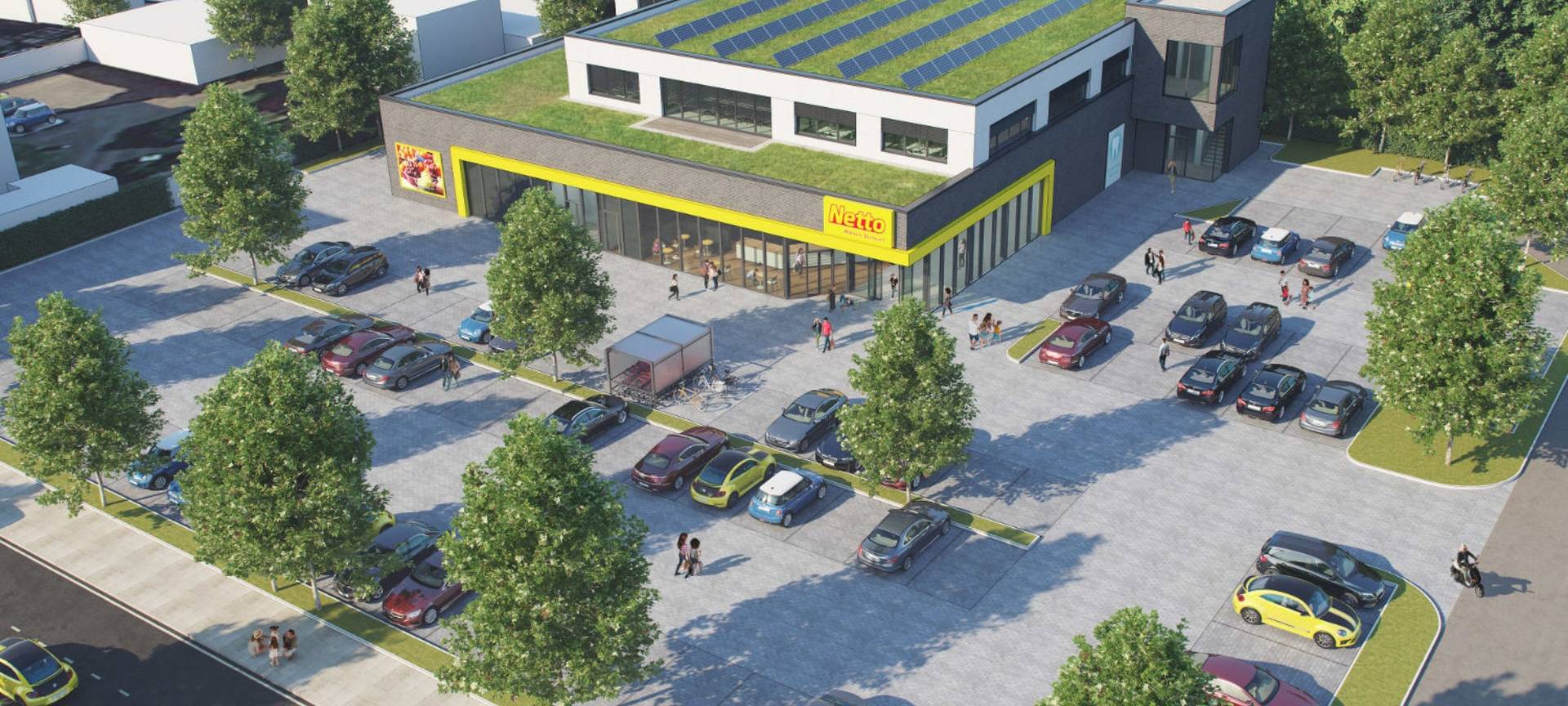 Visualisierung des neuen NETTO-Marktes an der Gladbecker Straße in Bottrop