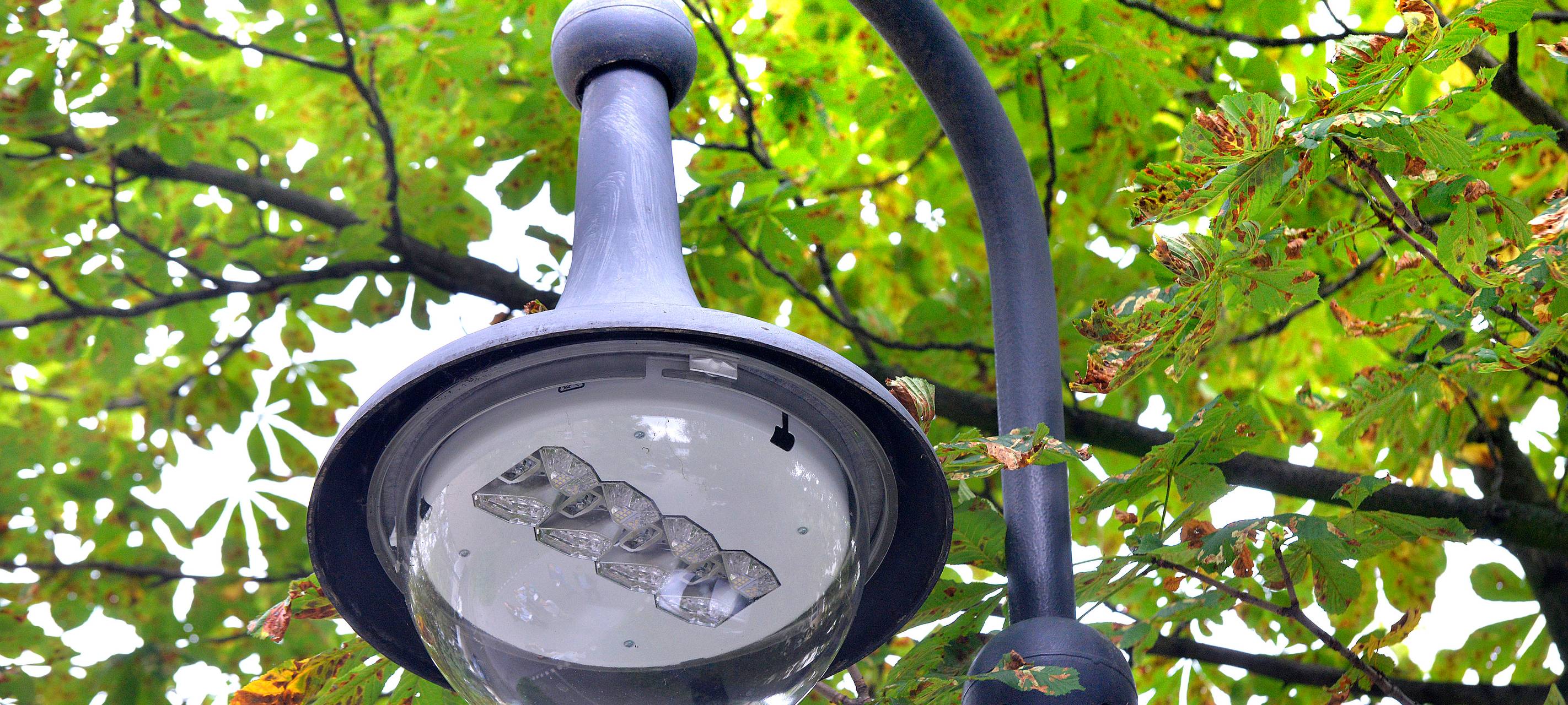 Eine Straßenlaterne mit LED-Leuchtmittel